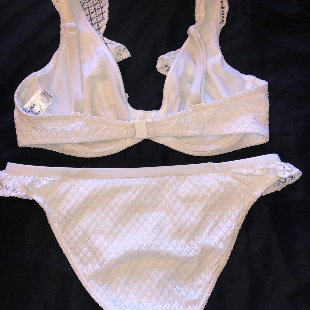 Freya White Bikini 36D and medium bottom